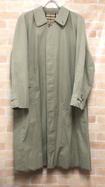 中古】 BURBERRY バーバリー ステンカラーコート カーキ 48 111417629