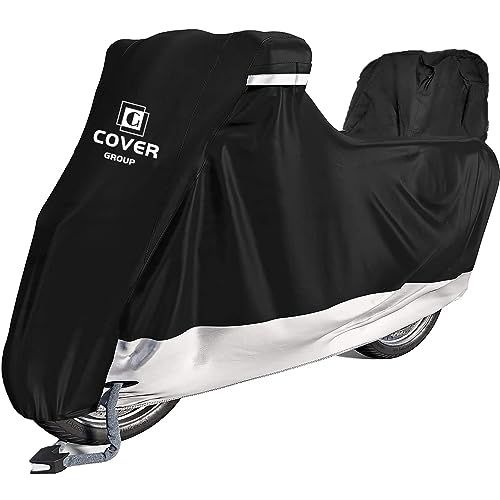 COVERGROUP超撥水バイクカバー 原付125cc 250cc 400cc用230?まで対応４２０Ｄ丈夫厚手耐熱防水防塵車体カバー風飛び防止蒸れない盗られない防犯収納袋裏起毛テールボックス対応as ea129b32