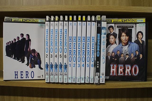 DVD HERO 2001年版 全6巻 + 2014年版 全6巻 + 特別編 + 劇場版 2巻 計15本set 木村拓哉 ※ケース無し発送 レンタル落ち ZEE1946
