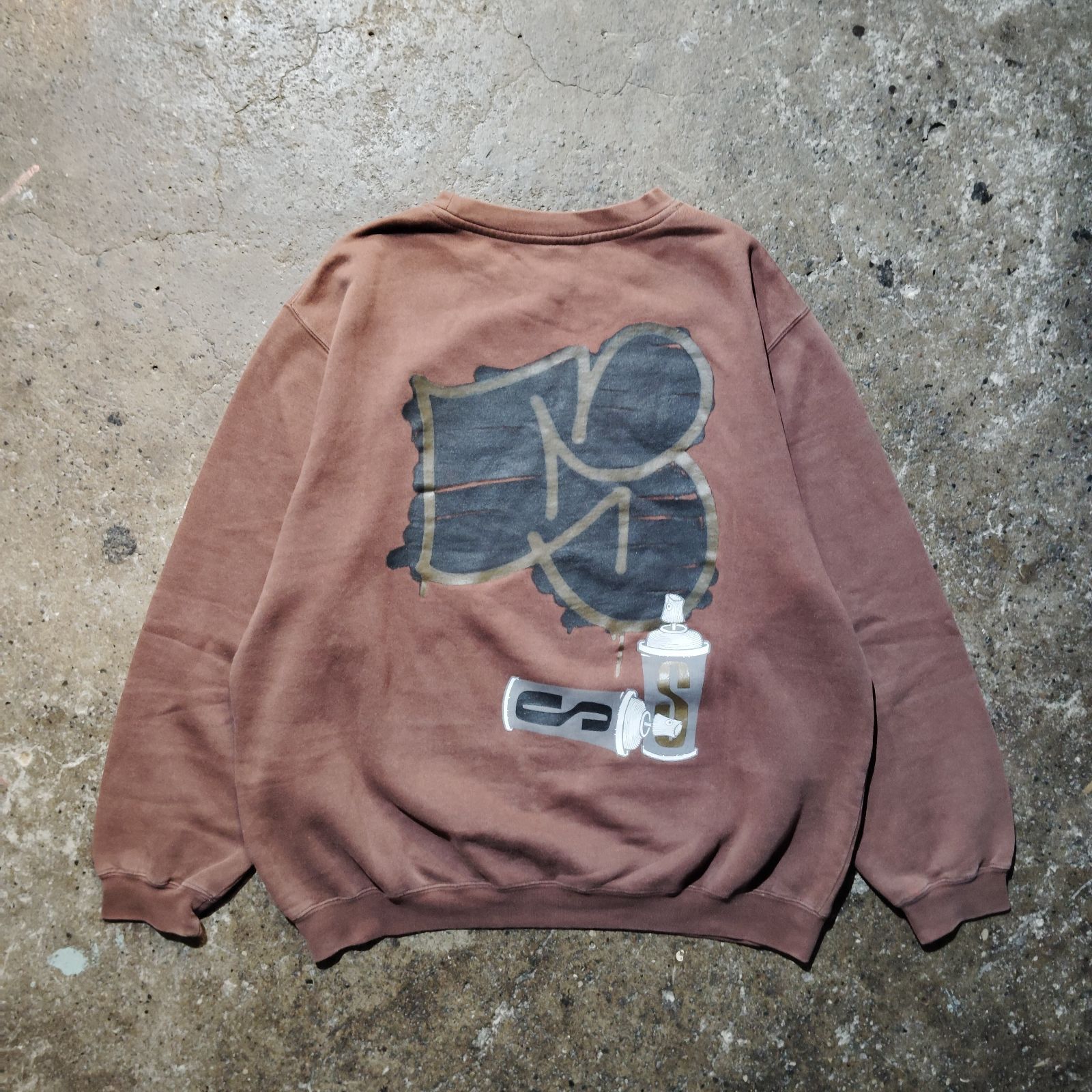 STUSSY 00s スプレーアートプリントスウェット ステューシー 2000s