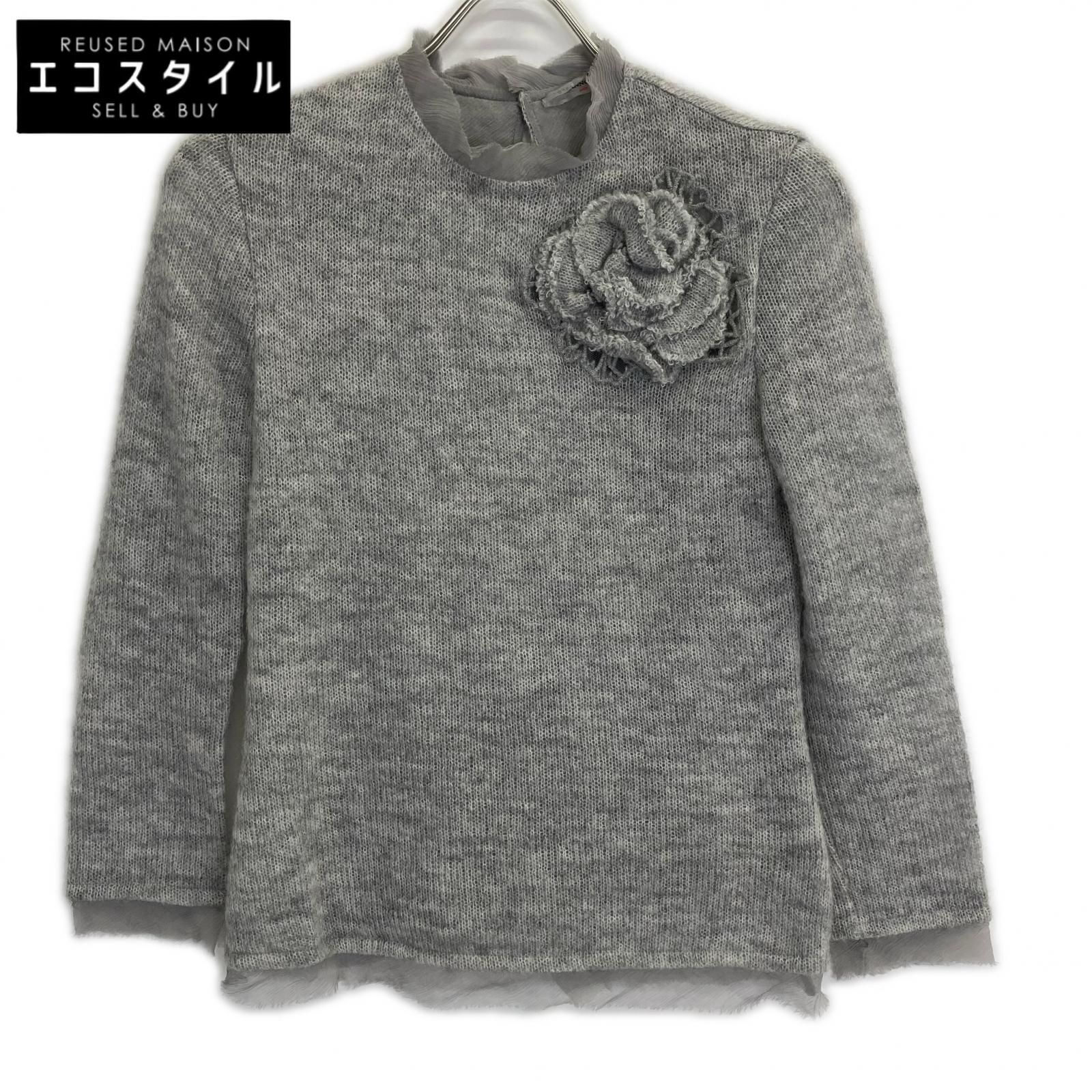 エルマンノ　シェルヴィーノ　長袖ニット グレー ERMANNO SCERVINO エルマノシェルビーノ グレー ES9813103 モヘヤ混