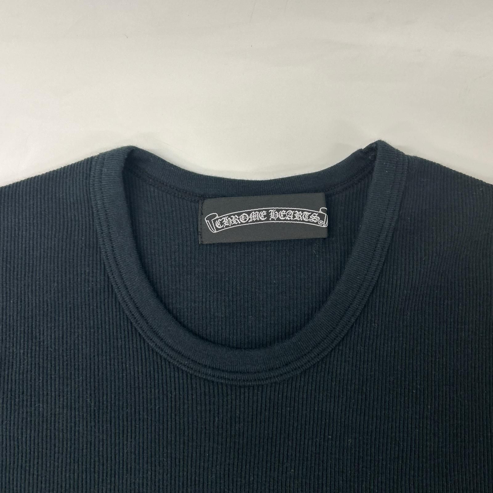 Chrome hearts クロムハーツ ブラック リブニットTシャツ byグンゼ M