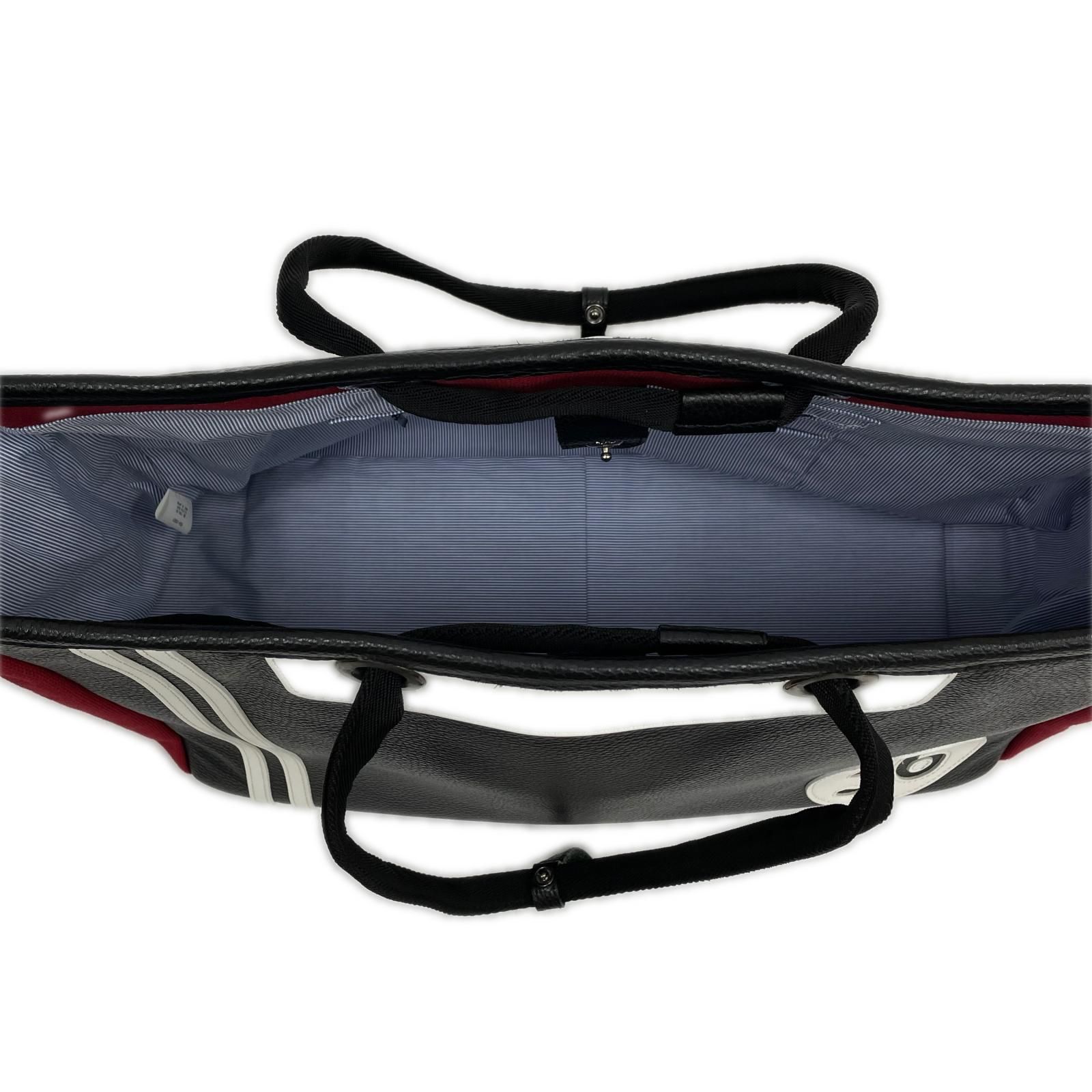 中古 ラフ＆スウェル rough&swell トート型ボストンバッグ ブラック＆レッド 黒 レザートート アイフィーコラボ レア 限定品