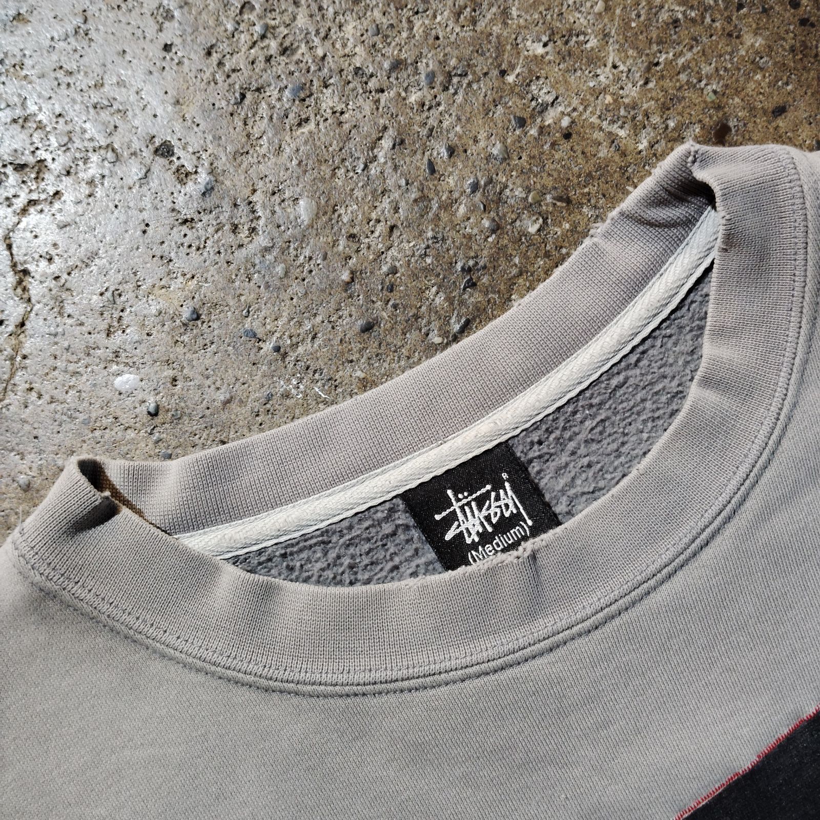 STUSSY 00s ショーンフォントプリントスウェット フロッキープリント