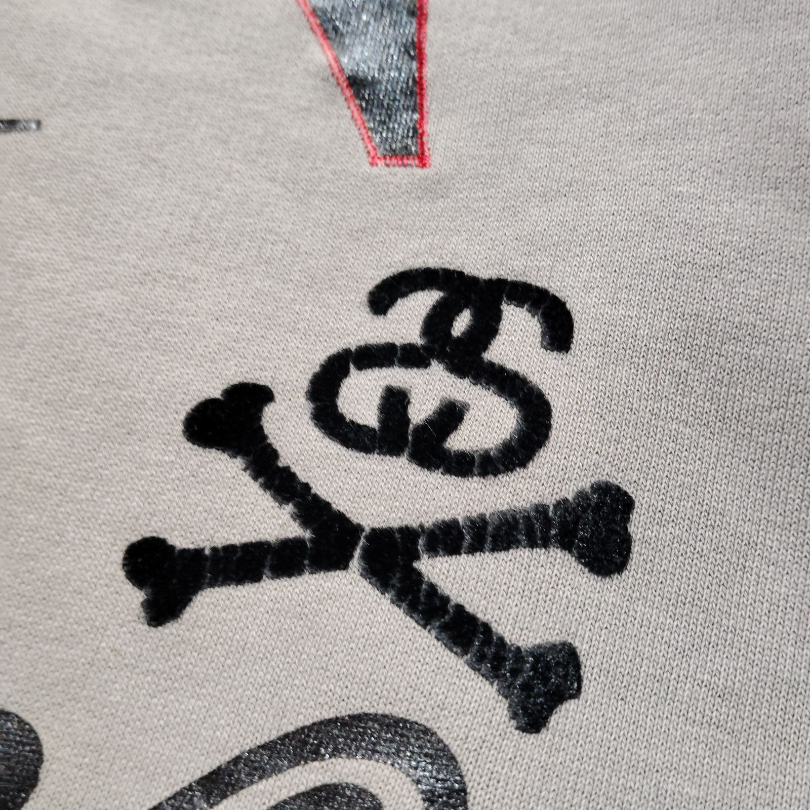 STUSSY 00s ショーンフォントプリントスウェット フロッキープリント