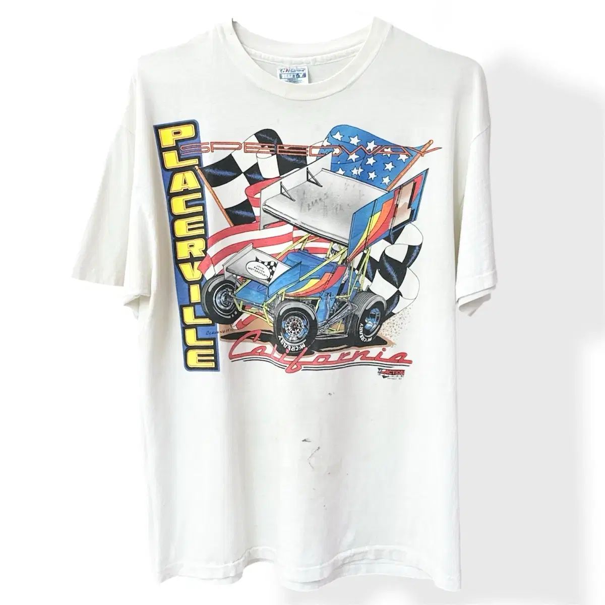 90s HANES(ヘインズ) レーシン カ グラフィック ヴィンテージ Tシャツ