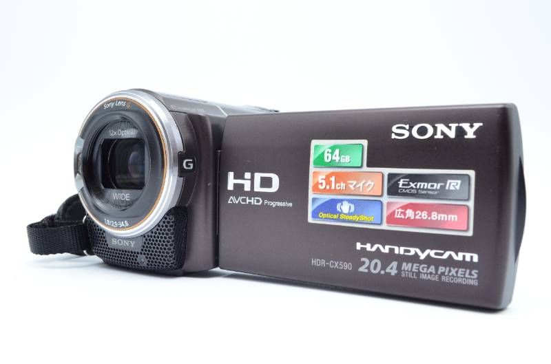 美品】SONY HDR-CX590V ブラウン 64GB内蔵 Handycam Gレンズ 光学12倍