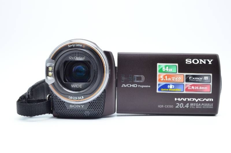 美品】SONY HDR-CX590V ブラウン 64GB内蔵 Handycam Gレンズ 光学12倍