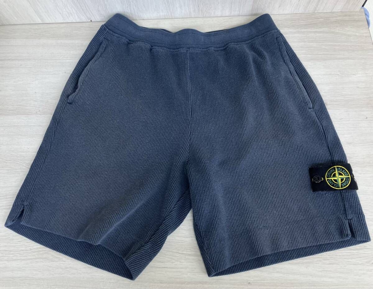 【STONE 】 ロゴパッチ ショートパンツ STONE ISLAND ストーンアイランド ロゴパッチ リブニット ショート