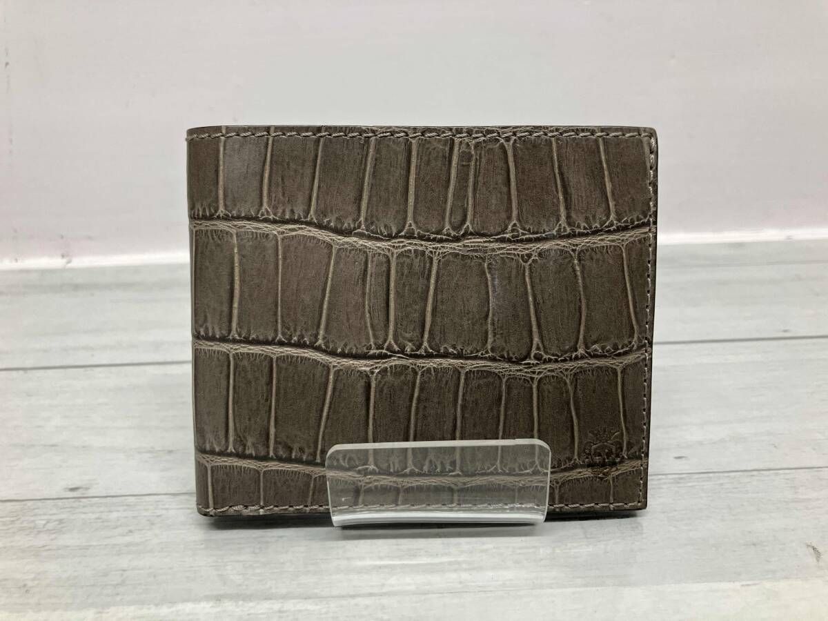 felisi フェリージ 二つ折り財布 クロコダイル グレー 通念