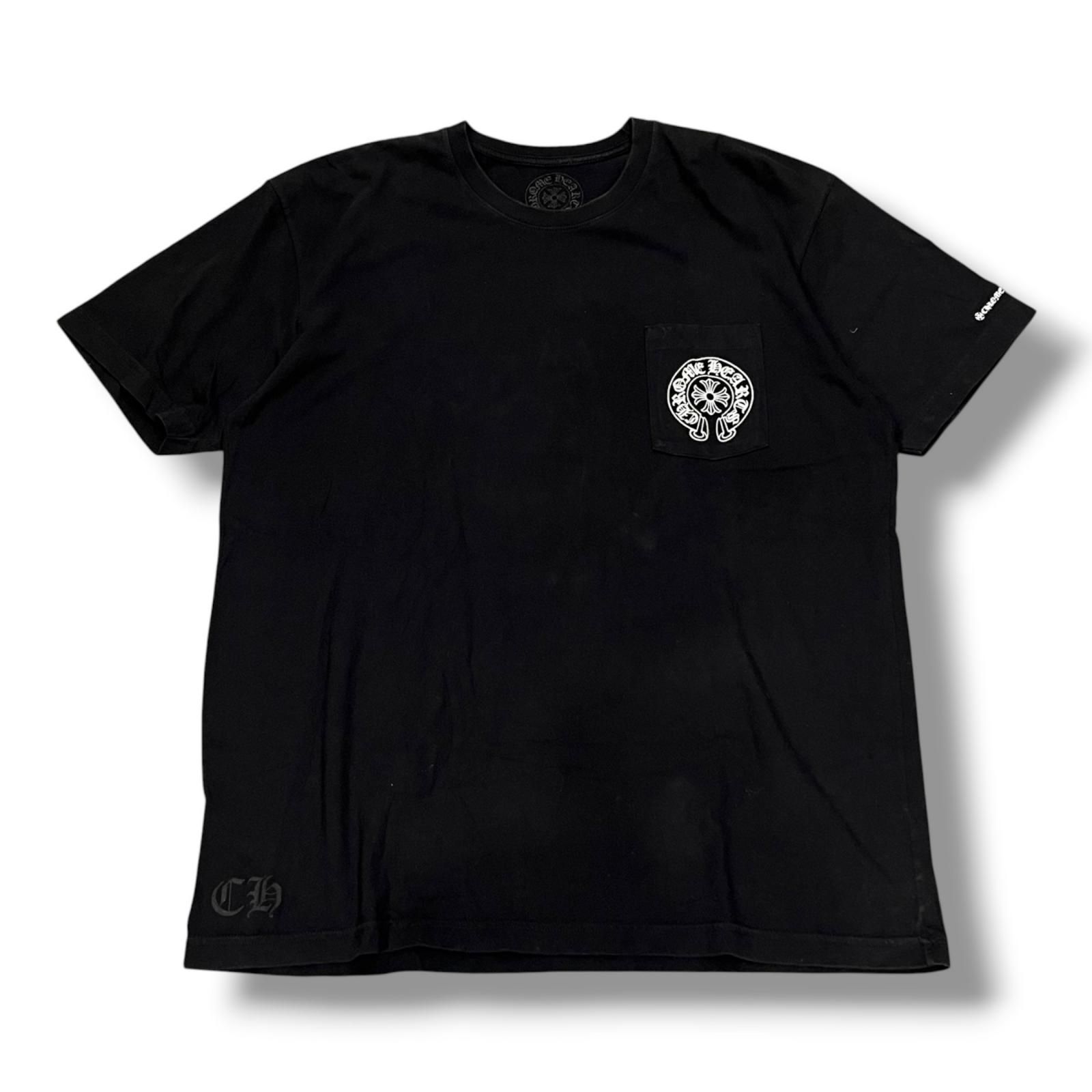 CHROME HEARTS ホースシュー ポケット付き スクロールラベル Tシャツ T