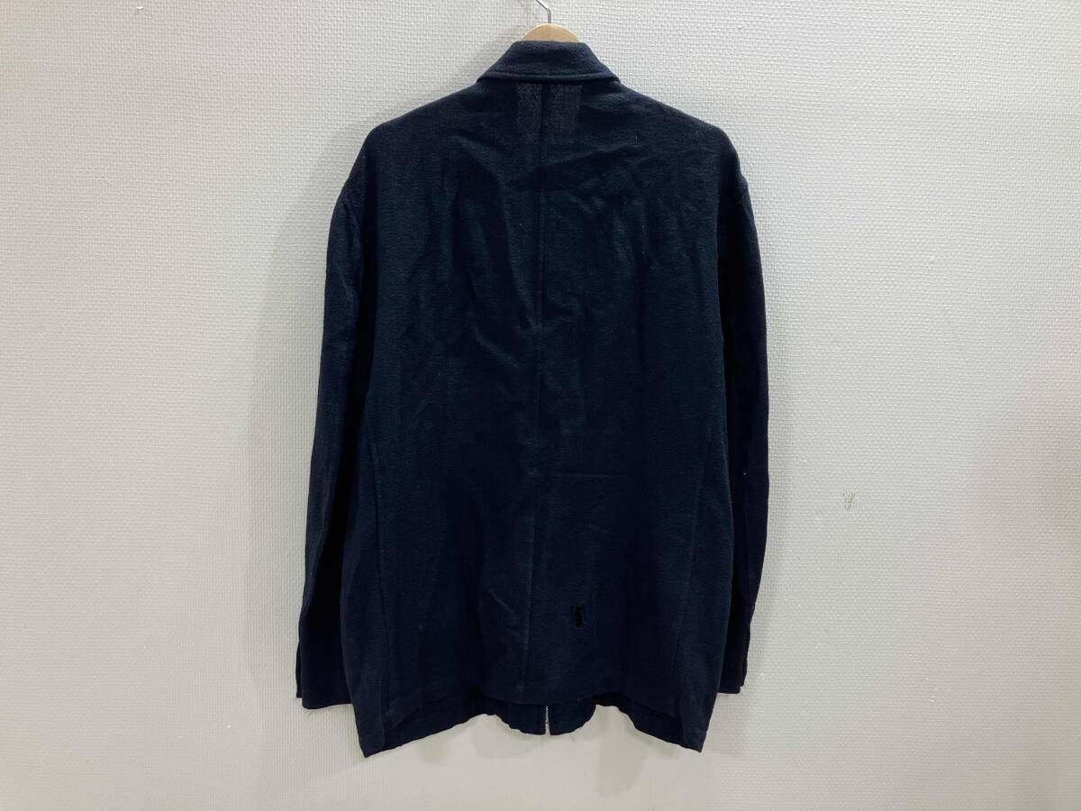コムデギャルソンオム S パッカリング　リネンジャケット　メンズ　麻 ブルー　青 COMME des GARCONS HOMME コムデギャルソンオム 麻／ウール混ジップ