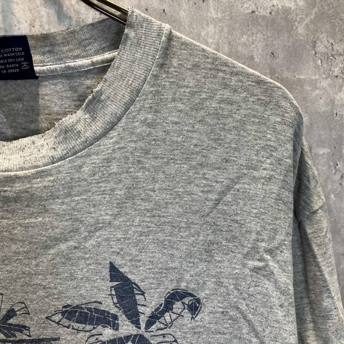 90s OLD STUSSY 半袖Tシャツ プリントTEE size L グレー オールド