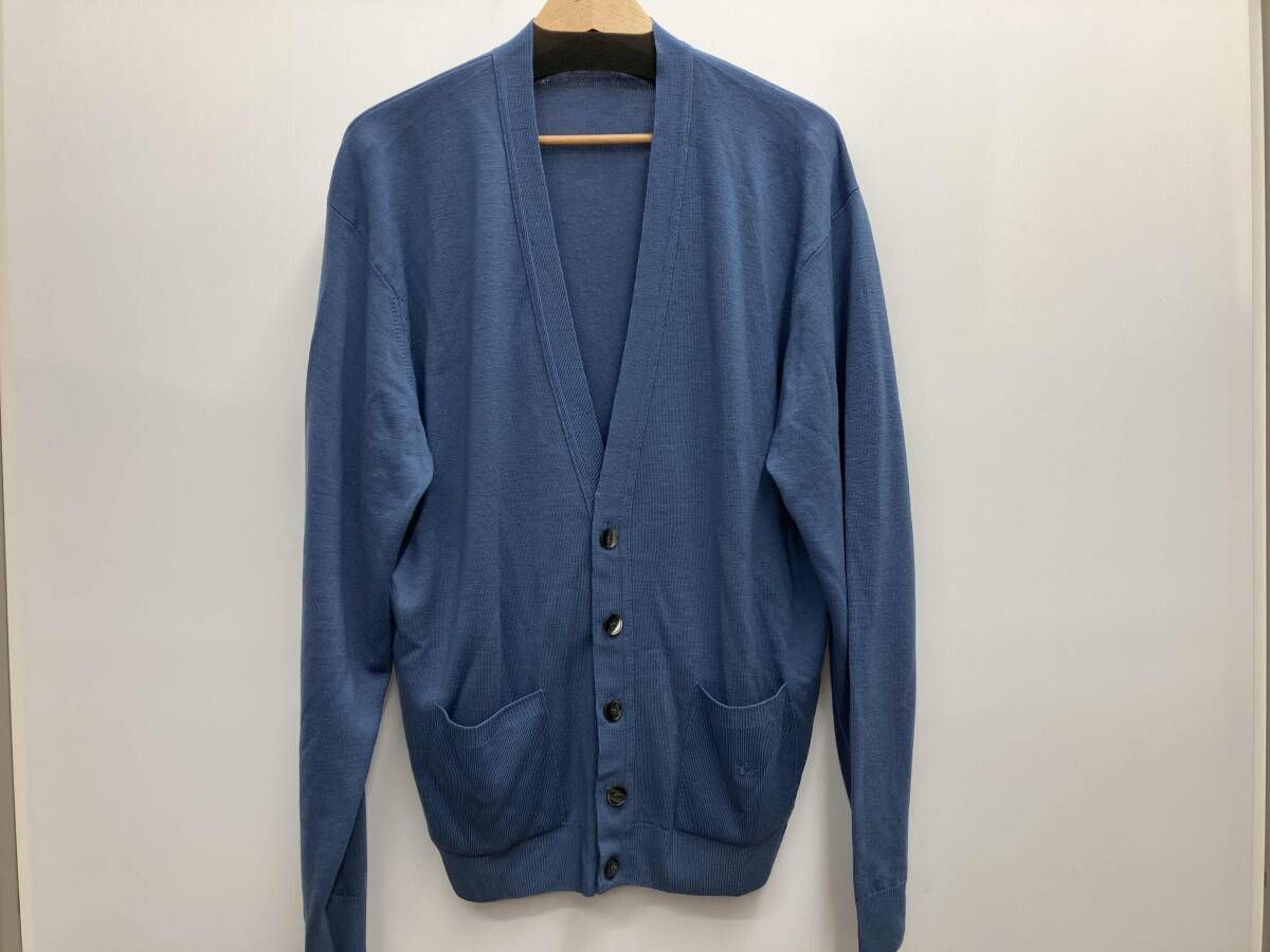 ★美品★Burberrys/バーバリー＊ウールカーディガン＊エンブレム＊38 BURBERRYS バーバリーズ メリノウール カーディガン ブルー