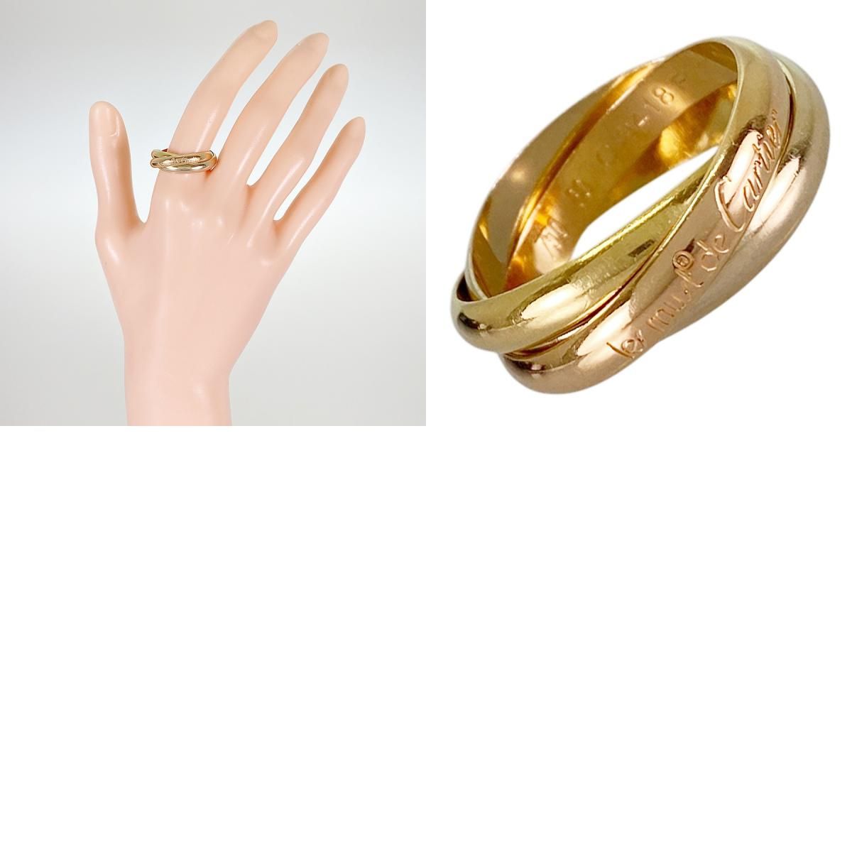 カルティエ Cartier トリニティ MM K18YG 19号(59) リング sss【中古