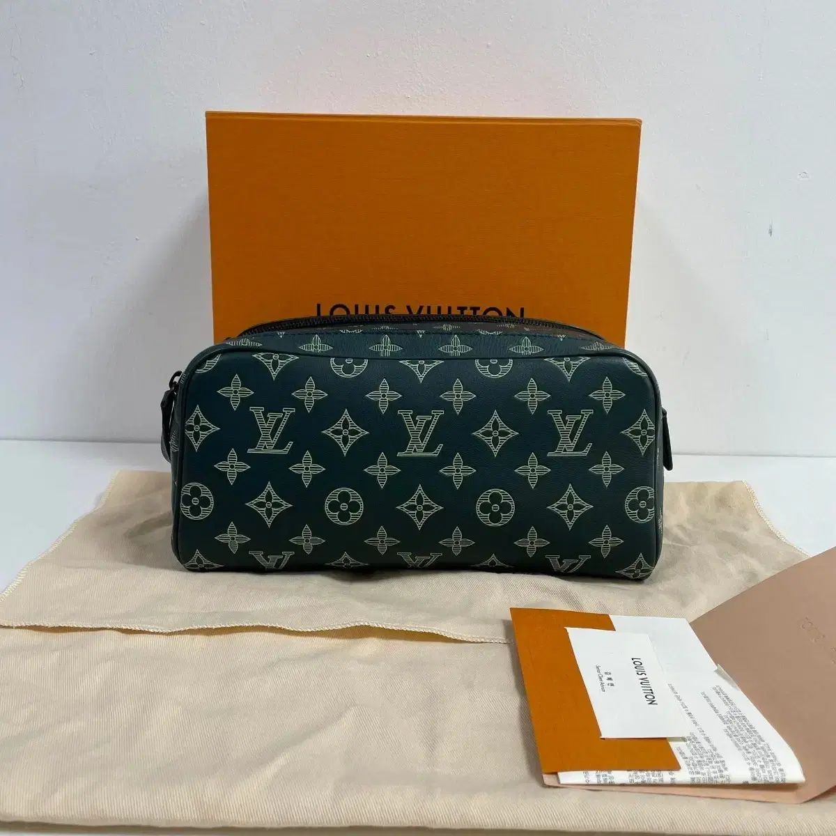 未使用新品 Louis Vuitton ルイヴィトン シャドウ モノグラム グリーン ドップキット