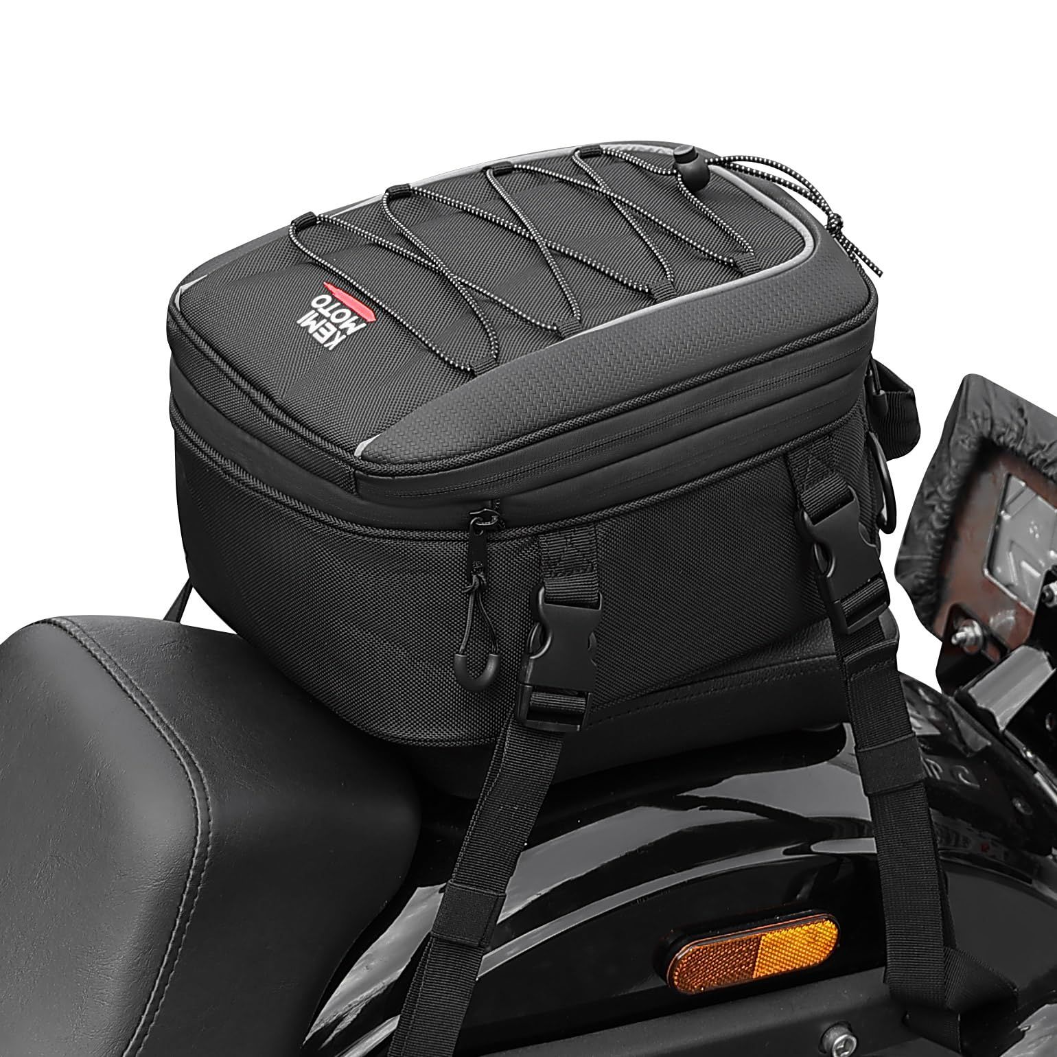 KEMIMOTO バイク用 シートバッグ 拡張機能あり 7-12L バイクバッグ 撥水 防水 耐久性 シートバッグ 固定ベルト付き 取付簡単 cb250r CB400 Ninja400 ジクサー150 CT125ハンターカブ マグナ250 Z cf478706