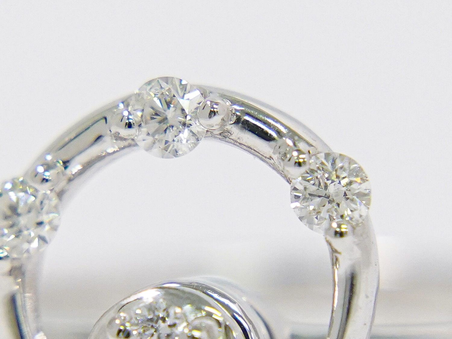 本物 ダイヤモンド 0.21ct K18 WG リング 指輪 13号 ホワイトゴールド アクセサリー ジュエリー 中古・