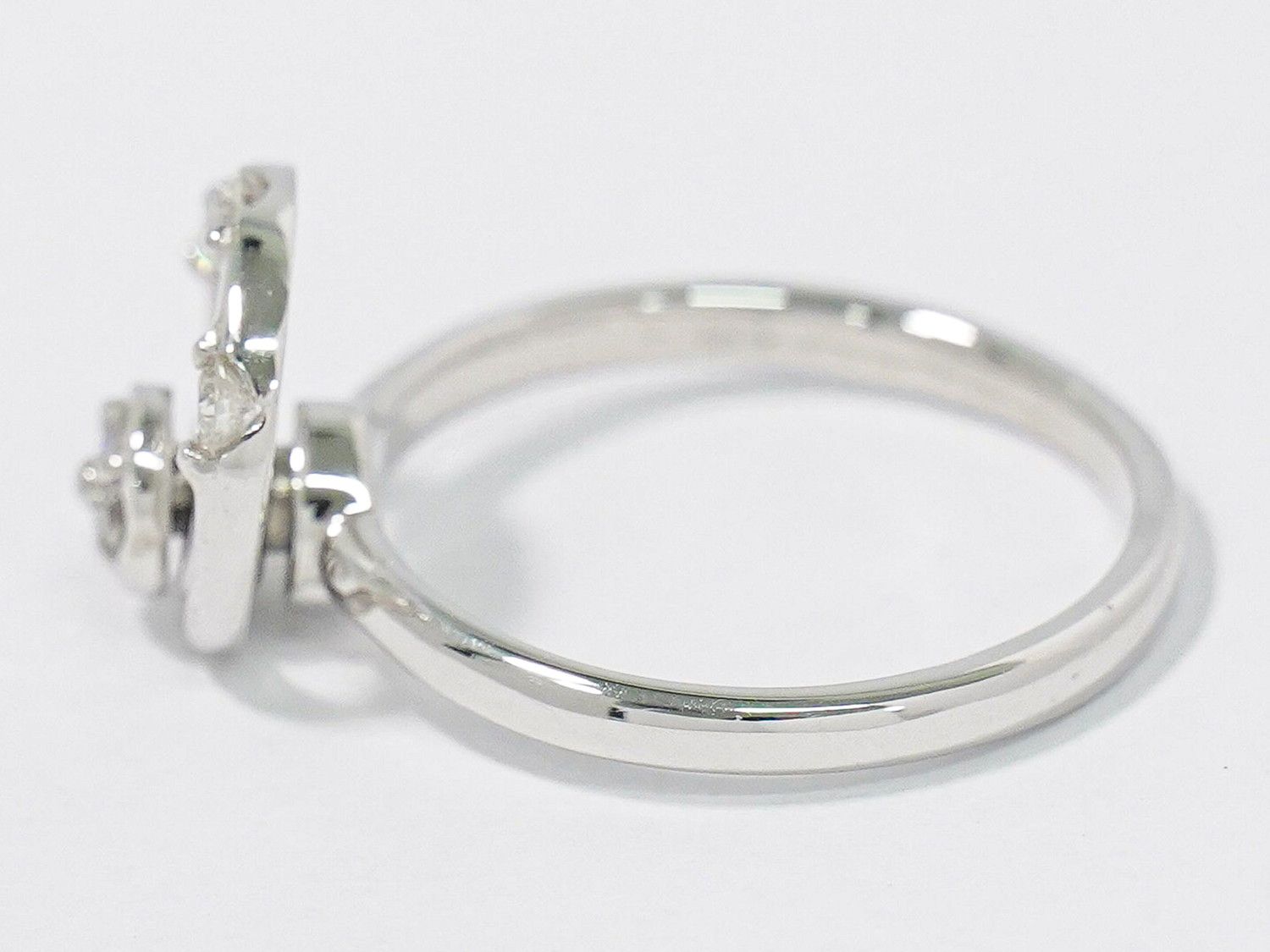 本物 ダイヤモンド 0.21ct K18 WG リング 指輪 13号 ホワイトゴールド アクセサリー ジュエリー 中古・