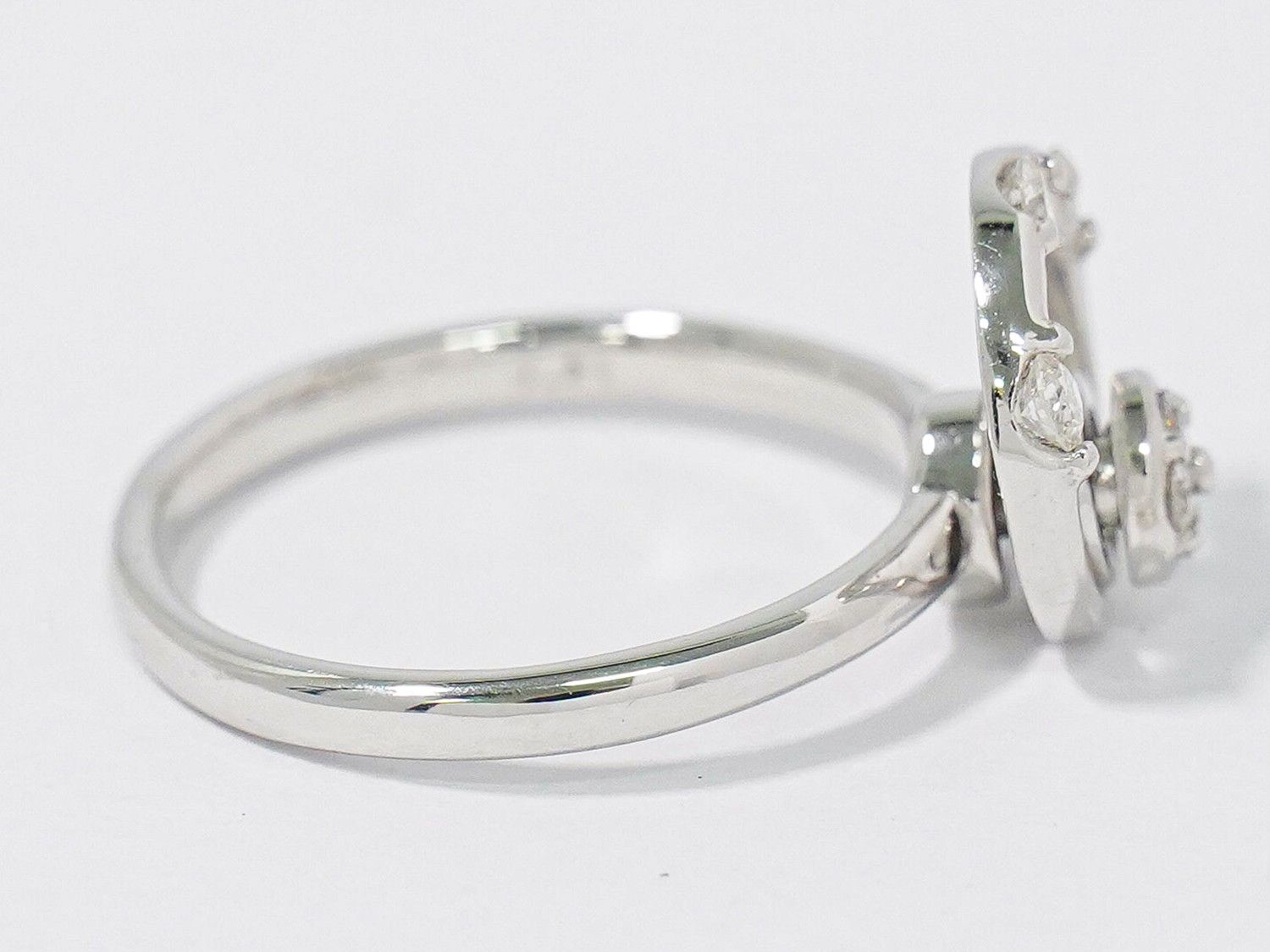 本物 ダイヤモンド 0.21ct K18 WG リング 指輪 13号 ホワイトゴールド アクセサリー ジュエリー 中古・