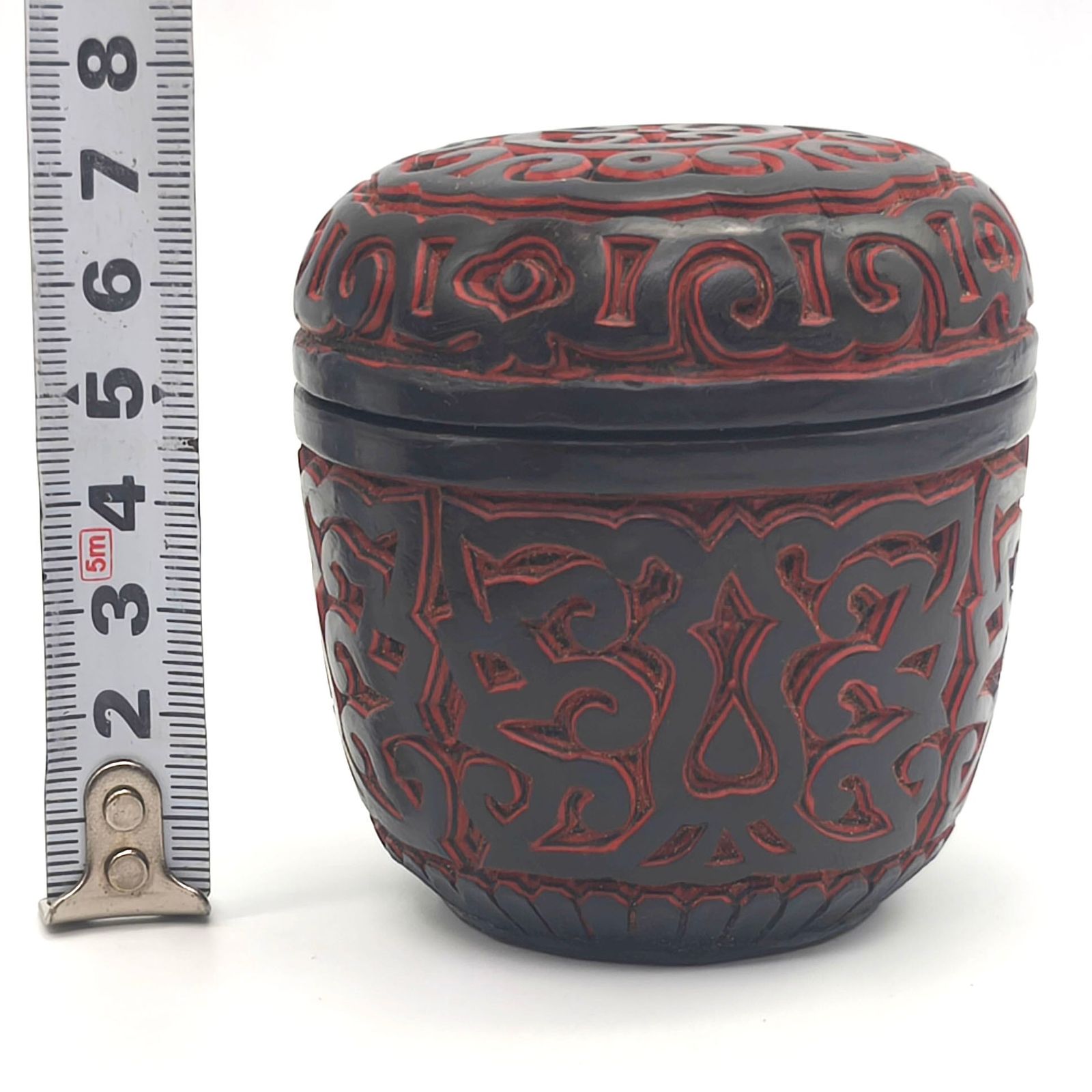 中国美術 堆朱 梅鶯文四方箱 蓋物 時代古玩 唐物 茶道具 棗 朝陽棗