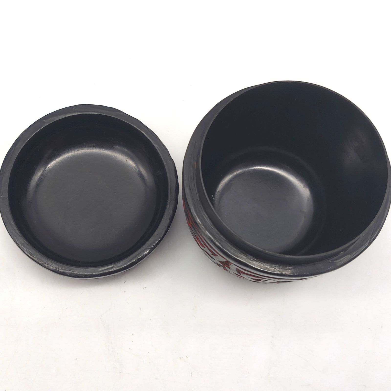 中国古玩・堆朱・堆黒・屈輪・棗・なつめ・彫刻・茶道具・No.260623-40