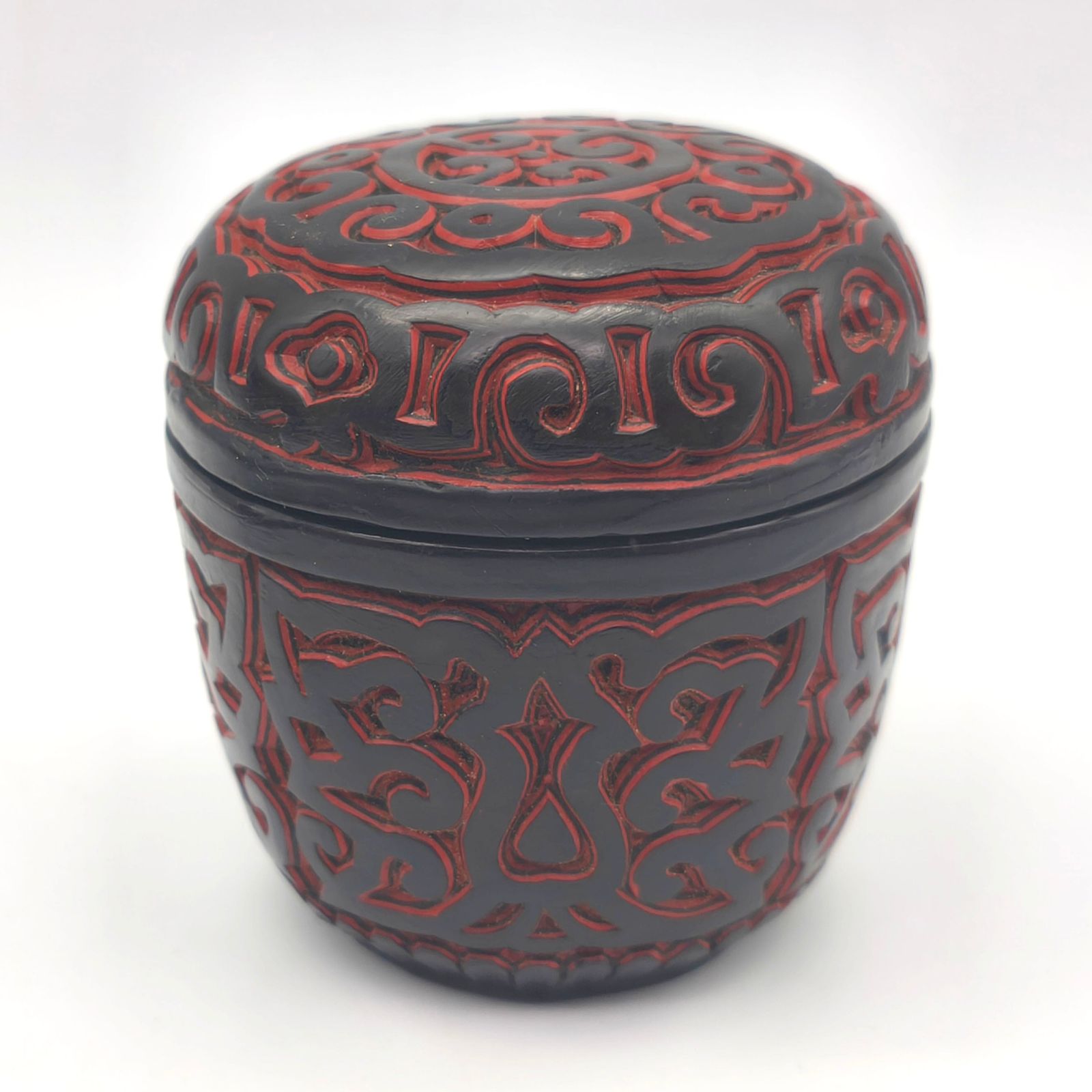 中国古玩・堆朱・堆黒・屈輪・棗・なつめ・彫刻・茶道具・No.260623-40