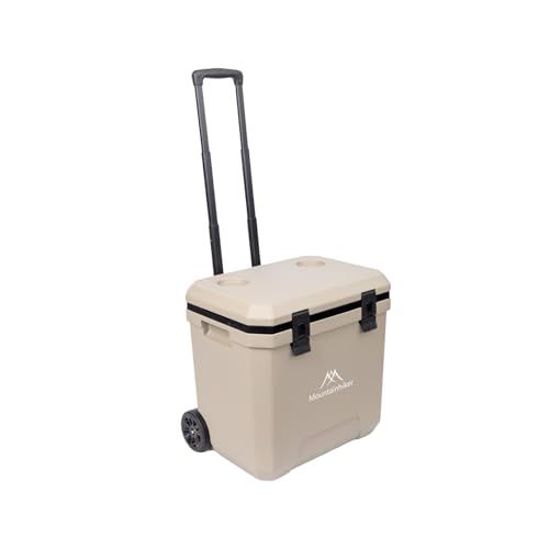 Mountainhiker クーラーボックス 36L 大容量 保冷ボックス ハードクーラー 5日間保冷 ホイール付き アルミ合金製 伸縮ハンドル キャンプ BBQ 釣り 災害対策ts