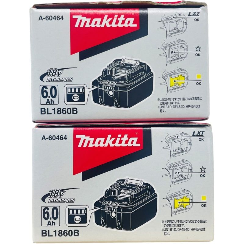 makita マキタ リチウムイオンバッテリ 18V ブラック バッテリー BL1860B 2個セット 通電のみ確認 【新品】 12607K9394