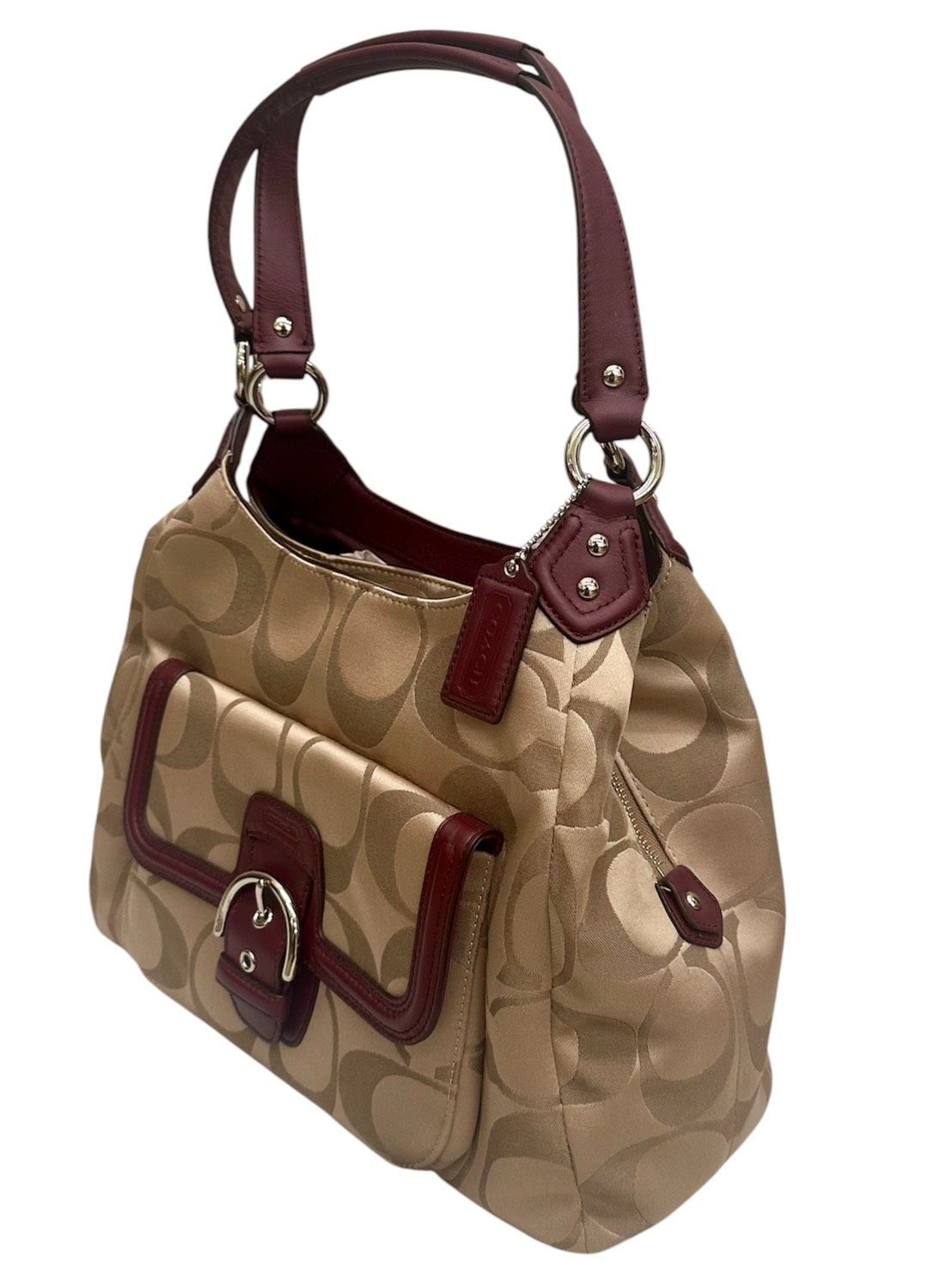 COACH シグネチャー ホーボー ショルダーバッグ F24742 亘】美品 COACH Signature Hobo Shoulder Bag F24742 COACH