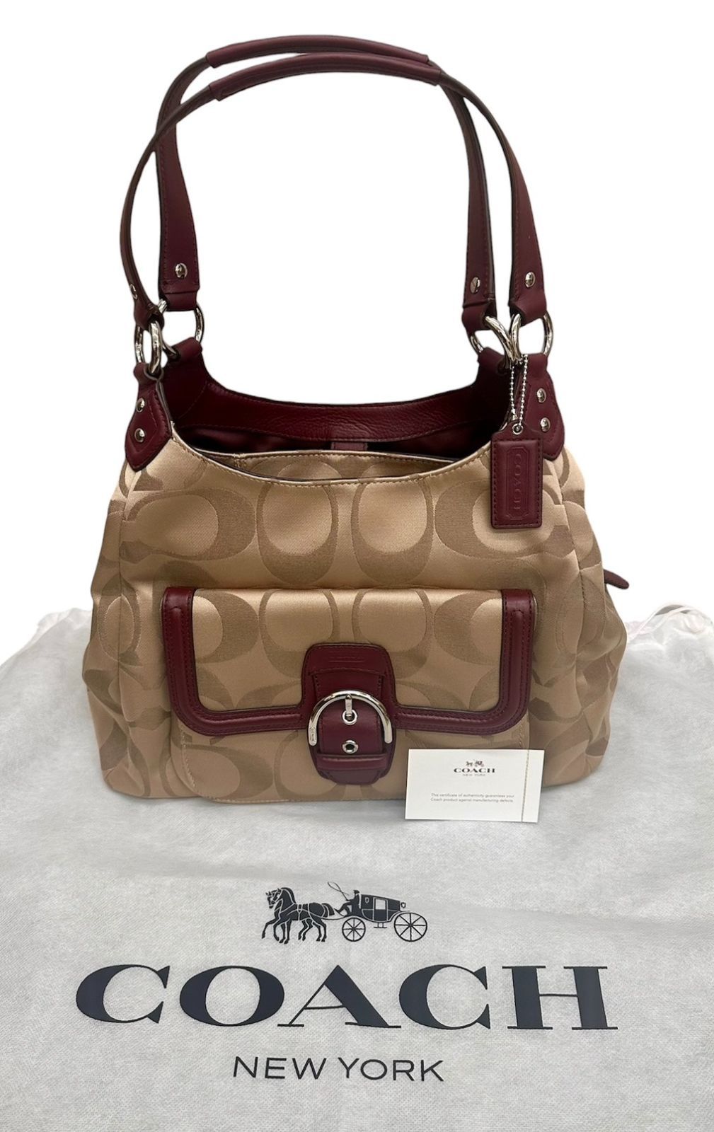 COACH 24742シグネチャー ブラック ベ ホーボー ハンドバッグ 大容量 亘】美品 COACH Signature Hobo Shoulder Bag F24742 COACH