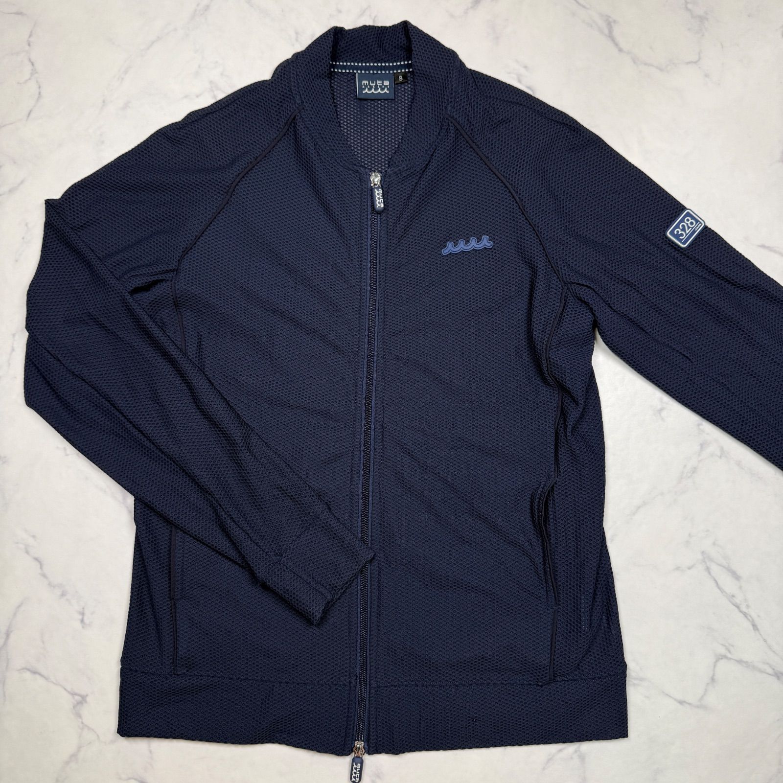 美品 美品 muta MARINE メッシュ ジャケット ネイビー S ムータマリン