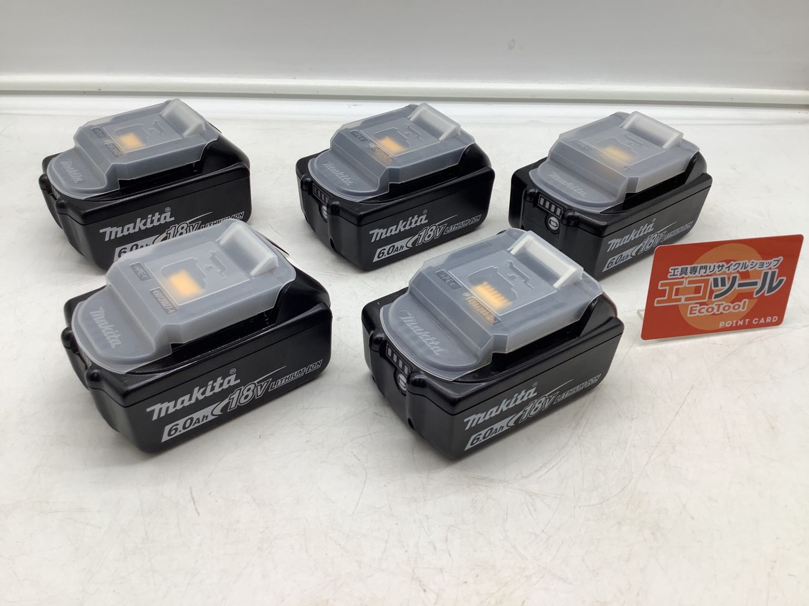 【未使用】Makita/マキタ BL1860B ☆[未使用/箱なし/5個セット] 18v 6.0Ah リチウムイオンバッテリー 5個セット [IT_RMCYW][岡イ][M04]