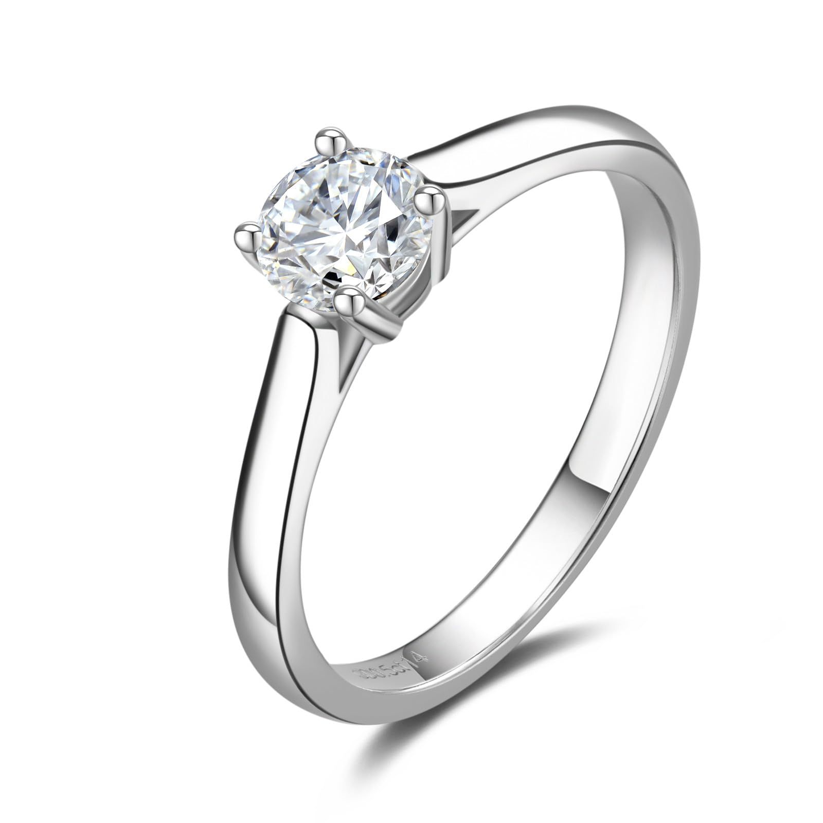 ダイヤモンド リング レディース 1粒 ラボダイヤ 0.3ct 4.4mm (DEF VS) シルバー925 13号 プロポーズ 指輪 ソリティア 定番 ラボグロウン 純銀 結婚指輪 婚約 27,525円