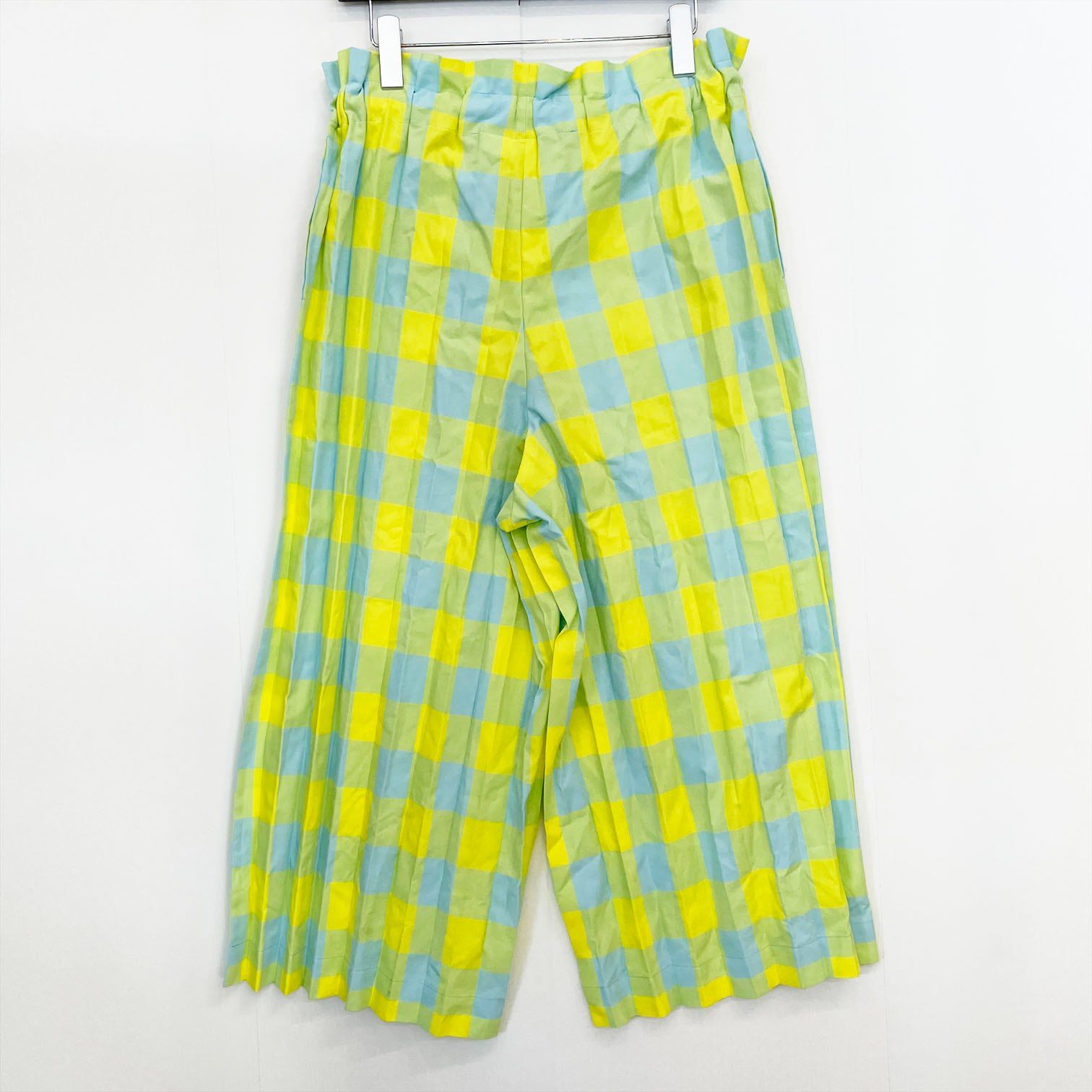 ISSEY MIYAKE me チェック柄プリーツパンツ me ISSEY MIYAKE イッセイミヤケ ブロックチェック プリーツ ワイド