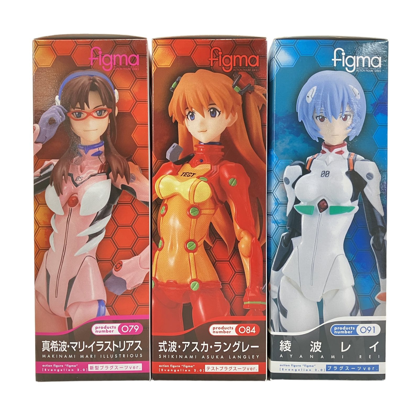 Max Factory figma 079 084 091 アスカ マリ 綾波レイ