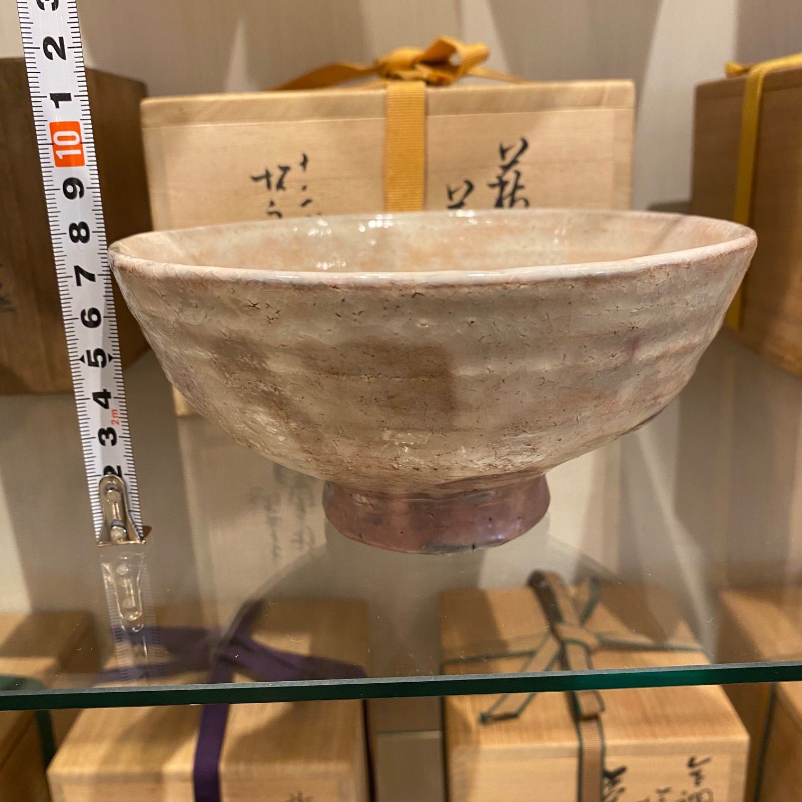 専用 十二代 板倉新兵衛 七十九爺造 萩茶碗 共箱 w15.5cm 新キ8-0719