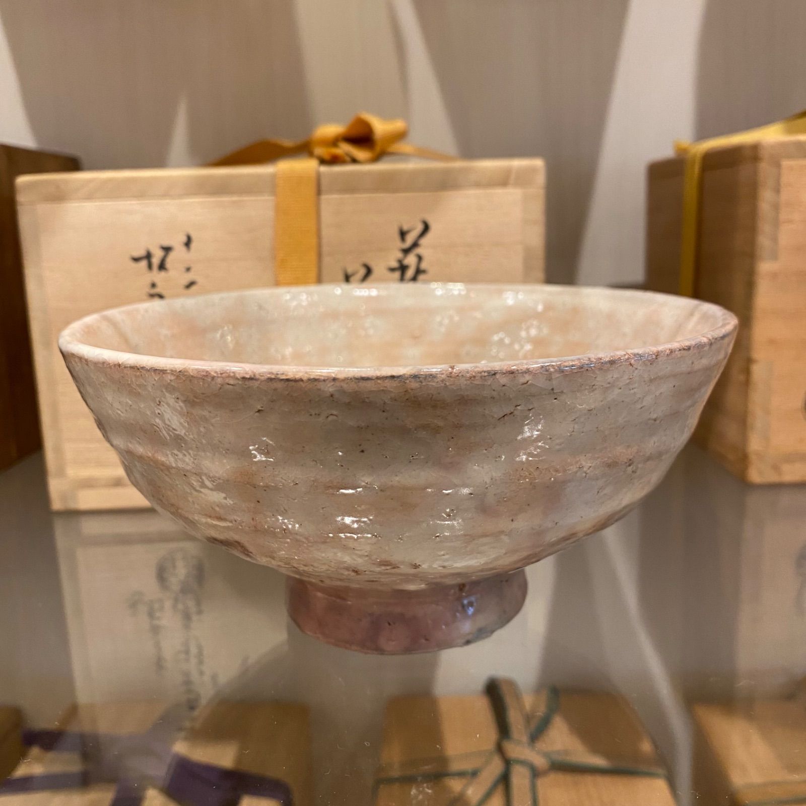 専用 十二代 板倉新兵衛 七十九爺造 萩茶碗 共箱 w15.5cm 新キ8-0719