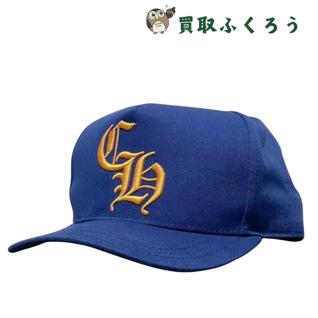 【美品】クロムハーツ　Chrome Hearts　CH刺繍　ベースボールキャップ　クロスボール　ブルー　オレンジ　フリーサイズ　ワンサイズ