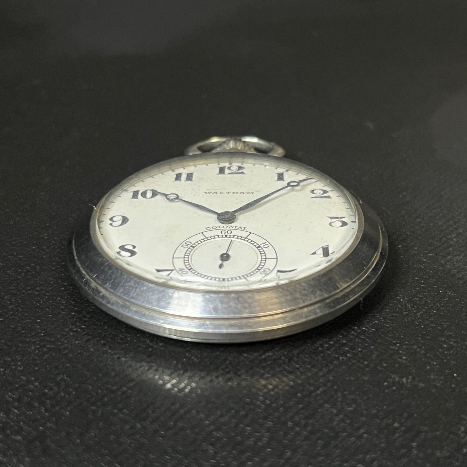 稼働品】 WALTHAM ウォルサム 懐中時計 手巻き シルバー ホワイト文字