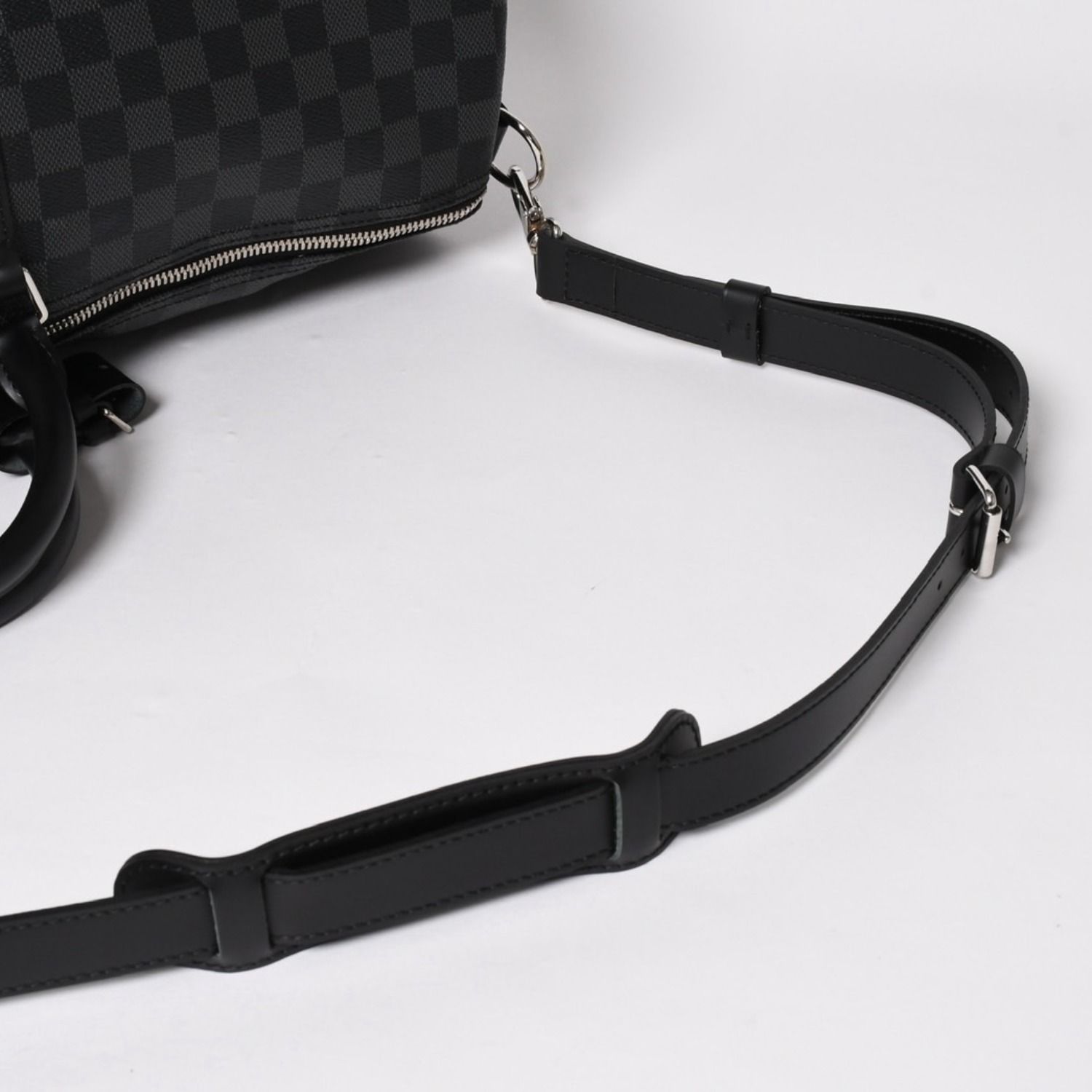 ルイヴィトンLOUIS VUITTONキーポル55ダミエボストンN41413黒 極美品 ルイヴィトン LOUIS VUITTON キーポル バンドリエール 55