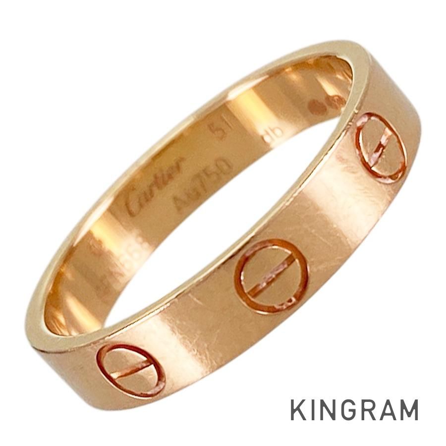 Cartier K18ミニラブリング サイズ51 証明書付き11号　正規店購入品 カルティエ Cartier ミニラブ K18PG 11号(51) リング sss【中古