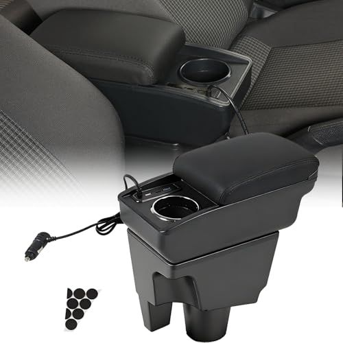 NHP10用 アクア適合 車用アームレスト 簡単組立 6USB充電ポート付き 車内大容量収納ボックス センターコンソールボックス 二層タイプ 小物入れ Aqua NHP10 Vitz KSP10 SCP10 NCP10 車種専用設計 長距離運転最適 内装パts 7,394円