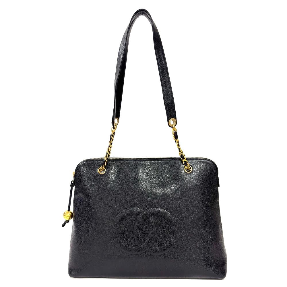 シャネル CHANEL ココマーク チェーン トートバッグ キャビアスキン
