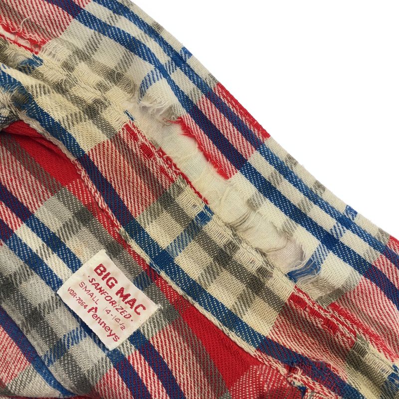 中古】60s BIG MAC Penneys チェックネルシャツ サイズS レッド×ブルー