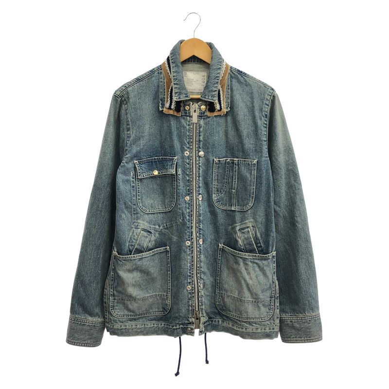 【中古】SACAI 17AW DENIM COVERALL サイズ1 17-041404M インディゴ サカイ デニムカバーオール[17][240017780285] 中古】SACAI 17AW DENIM COVERALL サイズ1 17-041404M インディゴ