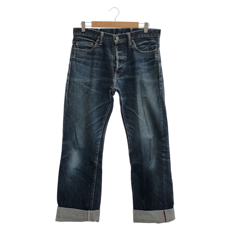 桃太郎ジーンズ 出陣レーベル デニムパンツ 中古】MOMOTARO JEANS 出陣レーベル デニムパンツ インディゴ サイズ33