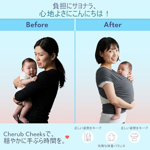 ベビーキャリアラップ ? 新生児から幼児まで(~22.6kg)対応・ハンズフリー抱っこ紐・Tシャツ式ワンサイズ(2XS~5XL)・ダブルステッチ補強・通気コットン ? 出産祝いに最適・チャコールグレーpms 1009d526 ベビーキャリアラップ ? 新生児から幼児まで(~22.6kg)対応・ハンズフリー抱っこ紐・Tシャツ式ワンサイズ(2XS~5XL)・ダブルステッチ補強・通気コットン ? 出産祝いに最適・チャコールグレーpms 1009d526