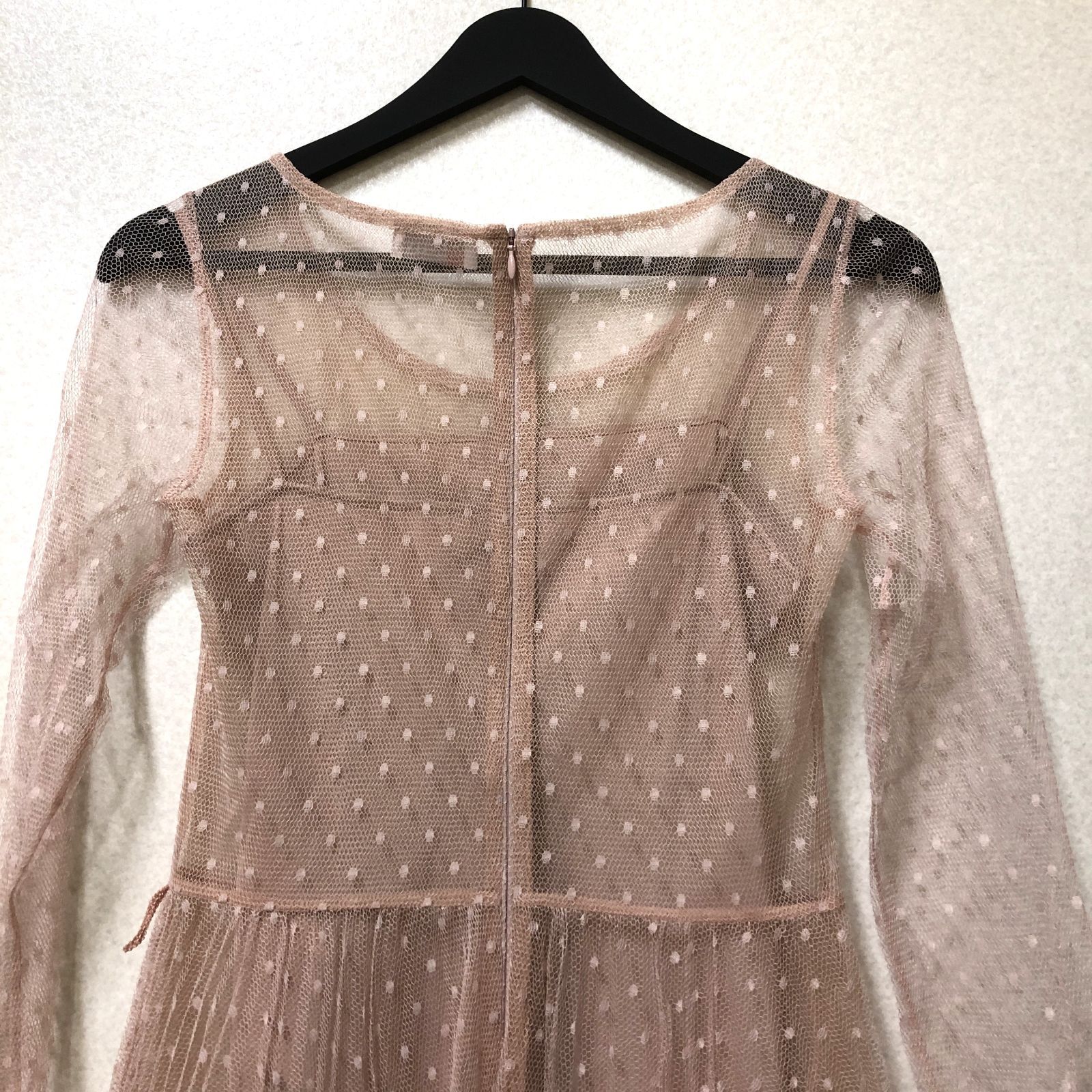 RED VALENTINO 明日香キララ着用 ドットチュールワンピース XS D875 RED VALENTINO ドット チュールワンピース インナー付 サイズ38