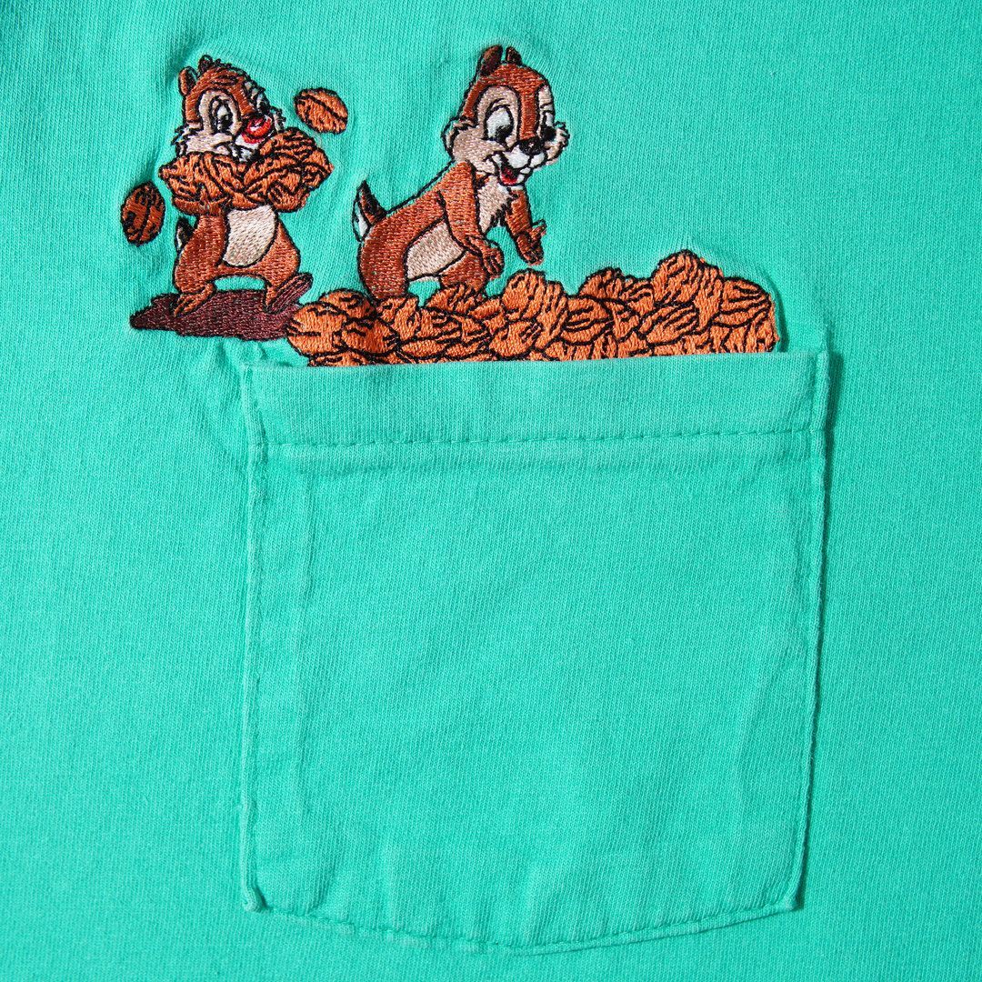 90s ディズニー Disney チップとデール Tシャツ L エメラルドグリーン